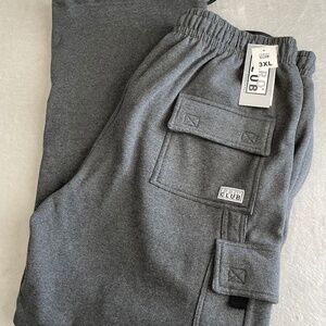 Pro Club Heavyweight Sweatpants Mens Size 3XL Charcoal Gray Fleece Cargo NWT
